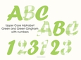 Green Gingham Alphabet and Numbers