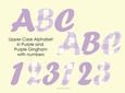 Purple Gingham Alphabet and Numbers