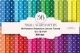36 White Stars on Jewel Tones Digital Papers Background