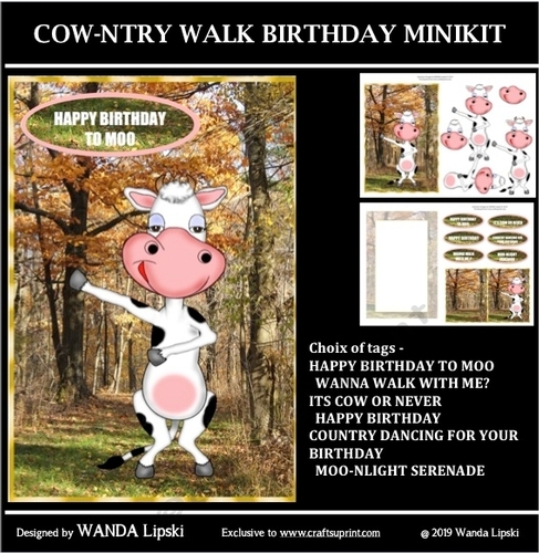 COW-NTRY WALK HUMOROUS MANY OCCASIONS MINIKIT