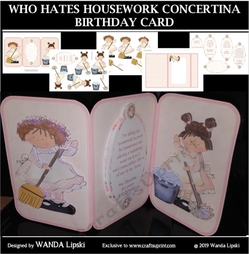 WHO HATES HOUSEWORK BIRTHDAY CONCERTINA KIT