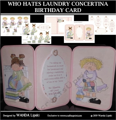 WHO HATES LAUNDRY CONCERTINA BIRTHDAY KIT