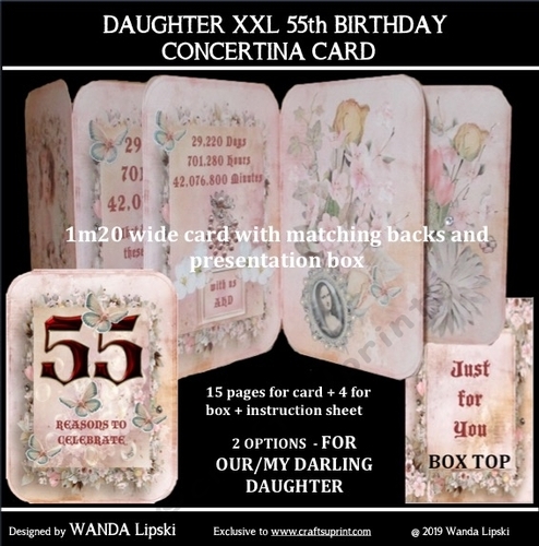  DAUGHTER 55TH BIRTHDAY XXL CONCERTINA CARD