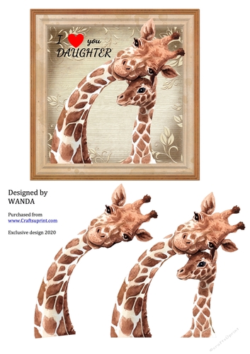 GIRAFFE FAMILY I LOVE YOU DAUGHTER
