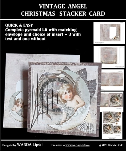 VINTAGE ANGEL CHRISTMAS STACKER CARD KIT