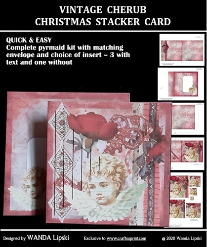 VINTAGE CHERUB CHRISTMAS STACKER CARD KIT