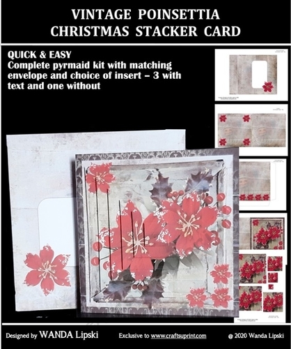 VINTAGE POINSETTIA CHRISTMAS STACKER CARD KIT