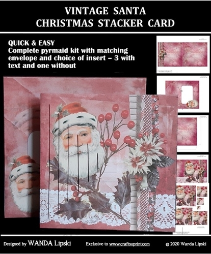 VINTAGE SANTA CHRISTMAS STACKER CARD KIT