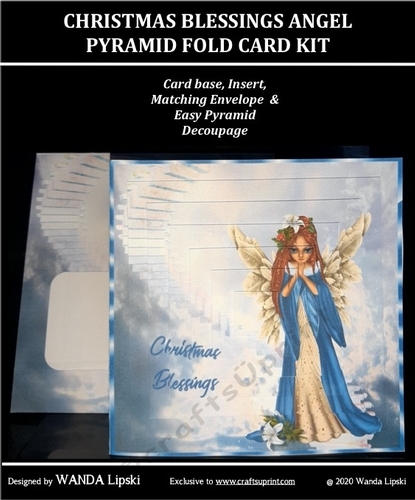 CHRISTMAS BLESSINGS ANGEL PYRAMID FOLD CARD KIT