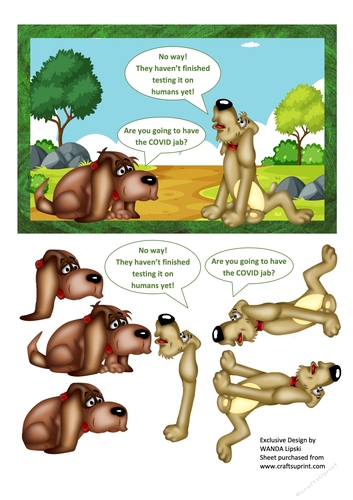 DOGGY COVID VACCINATIONS HUMOURISTIC CARD FRONT - STAY SAFE