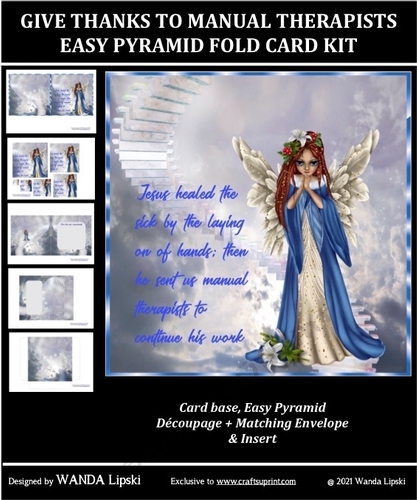 GIVE THANKS TO MANUAL THERAPISTS EASY PYRAMID FOLD CARD
