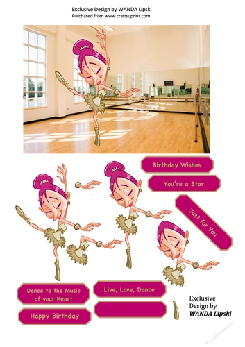 DANCE TO THE MUSIC OF YOUR HEART BIRTHDAY CARD FRONT TOPPER