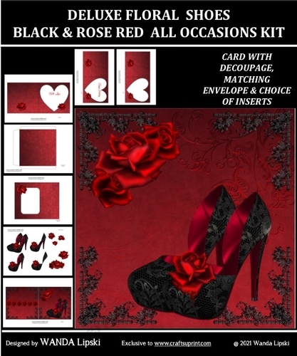 DELUXE FLORAL BACK & ROSE RED SHOES ALL OCCASIONS KIT