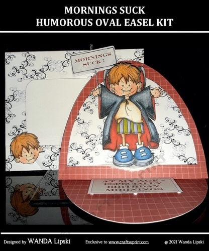 MORNINGS SUCK HUMOROUS OVAL EASEL KIT
