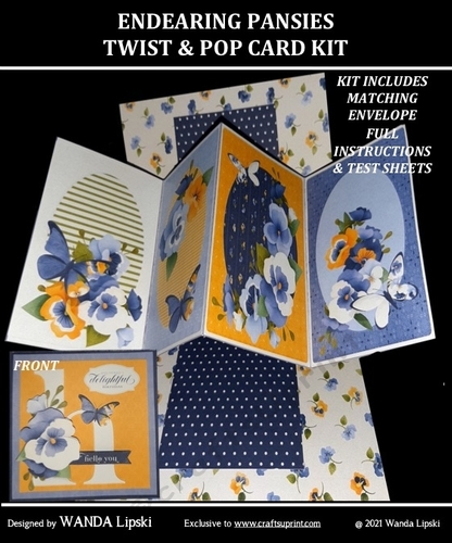 ENDEARING PANSIES TWIST & POP CARD