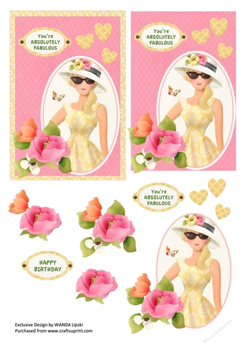 ABSOLUTELY FABULOUS 2 A6 BIRTHDAY CARD FRONT