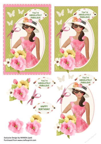 ABSOLUTELY FABULOUS 3 A6 BIRTHDAY CARD FRONT