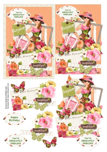 ABSOLUTELY FABULOUS 4 A6 BIRTHDAY CARD FRONT