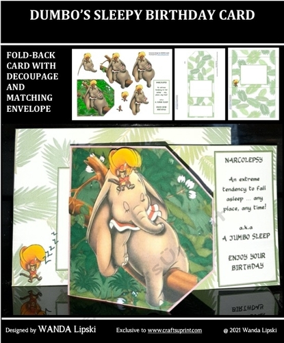DUMBOS SLEEPY BIRTHDAY FOLDBACK CARD MINIKIT