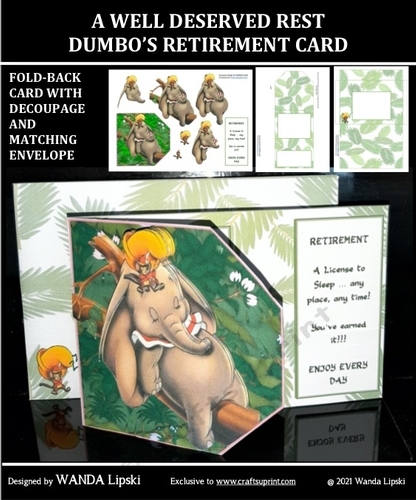 A WELL-DESERVED REST DUMBOS RETIREMENT FOLDBACK CARD MINIKIT