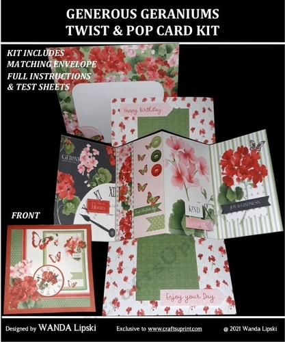 GENEROUS GERANIUMS ALL OCCASIONS TWIST & POP CARD