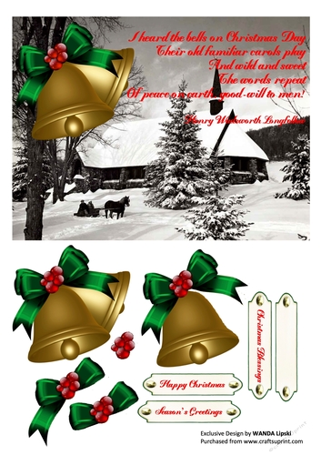 I HEARD THE BELLS ON CHRISTMAS DAY TOPPER