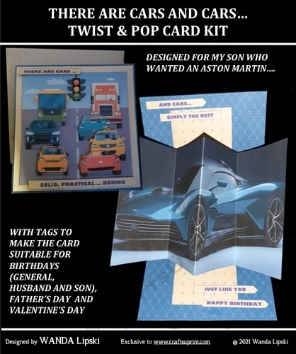 THERE ARE CARS AND CARS TWIST & POP CARD FOR BIRTHDAYS/FATHERS DAY/ VALENTINES