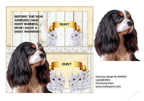 DUST BUNNIES DUST WARREN - CAVALIER ANY OCCASION TOPPER