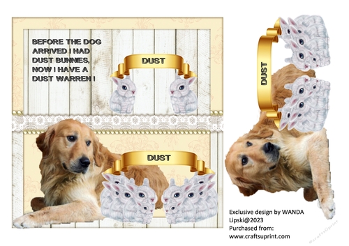 DUST BUNNIES DUST WARREN - RETRIEVER ANY OCCASION TOPPER