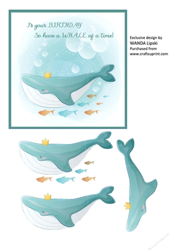 A WHALE OF A TIME BIRTHDAY CARD FRONT