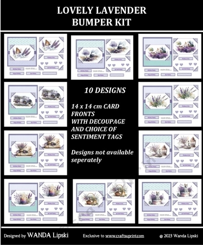 LOVELY LAVENDER 10 CARD FRONTS BUMPER KIT