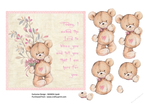BEARY BLESSINGS 1 FRIENDSHIP CARD FRONT