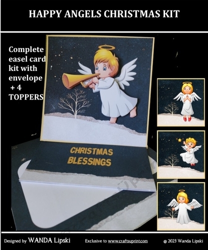 HAPPY ANGELS CHRISTMAS EASEL KIT