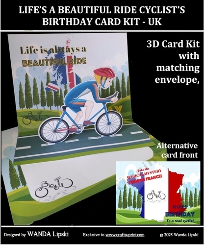 LIFES A BEAUTIFUL RIDE CYCLISTS BIRTHDAY 3D CARD KIT - UK
