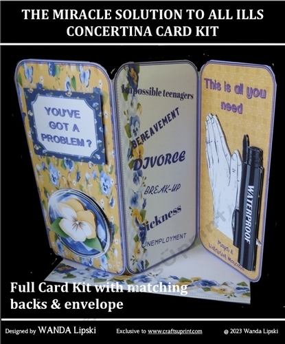 THE MIRACLE SOLUTION TO ALL ILLS CONCERTINA CARD KIT