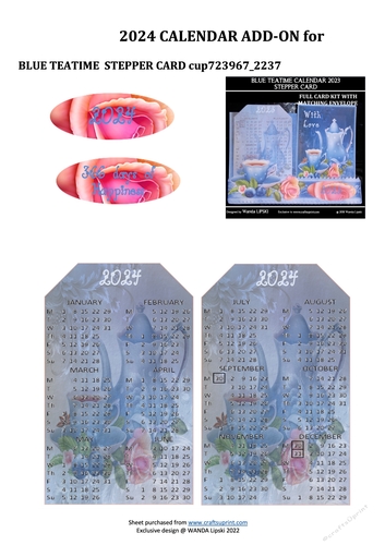 2024 ADD-ON FOR BLUE TEATIME STEPPER CALENDAR