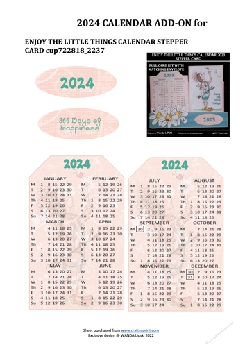 2024 ADD-ON FOR ENJOY THE LITTLE THINGS STEPPER CALENDAR