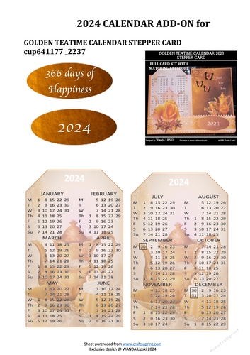 2024 ADD-ON FOR GOLDEN TEATIME STEPPER CALENDAR
