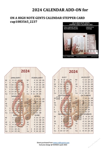2024 ADD-ON FOR ON A HIGH NOTE GENTS STEPPER CALENDAR