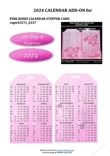 2024 ADD-ON FOR PINK ROSES STEPPER CALENDAR