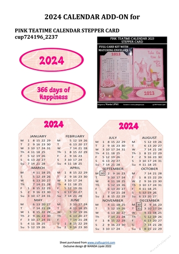 2024 ADD-ON FOR PINK TEATIME STEPPER CALENDAR