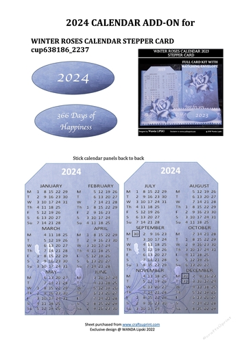 2024 ADD-ON FOR WINTER ROSES STEPPER CALENDAR