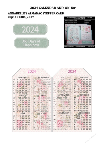 2024 ADD-ON FOR ANNABELLES ALMANAC STEPPER CALENDAR