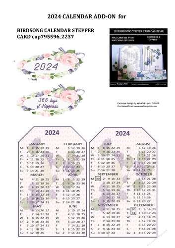2024 ADD-ON FOR BIRDSONG STEPPER CALENDAR