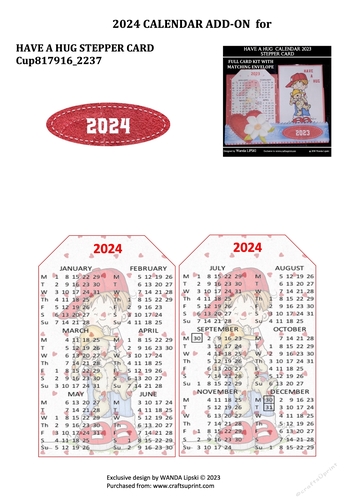 2024 ADD-ON FOR HAVE A HUG STEPPER CALENDAR