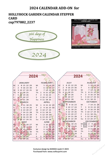 2024 ADD-ON FOR HOLLYHOCK GARDEN STEPPER CALENDAR