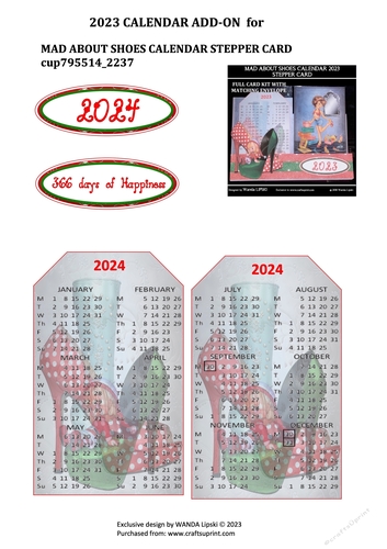 2024 ADD-ON FOR MAD ABOUT SHOES STEPPER CALENDAR