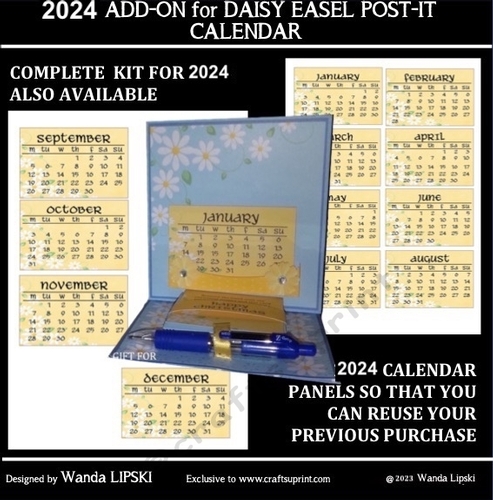2024 ADD-ON FOR DAISY POST-IT EASEL CALENDAR CARD