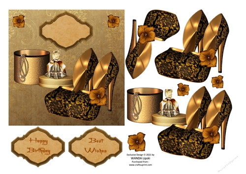 DELUXE BLACK & GOLD SHOES CARD FRONT