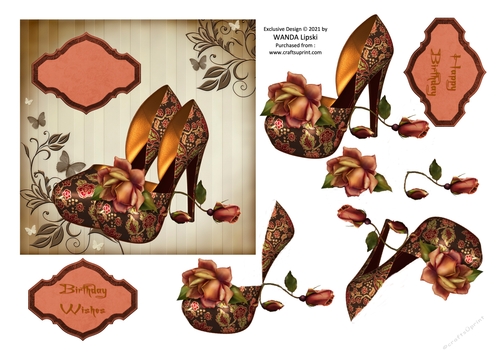 DELUXE FLORAL TAPESTRY SHOES CARD FRONT
